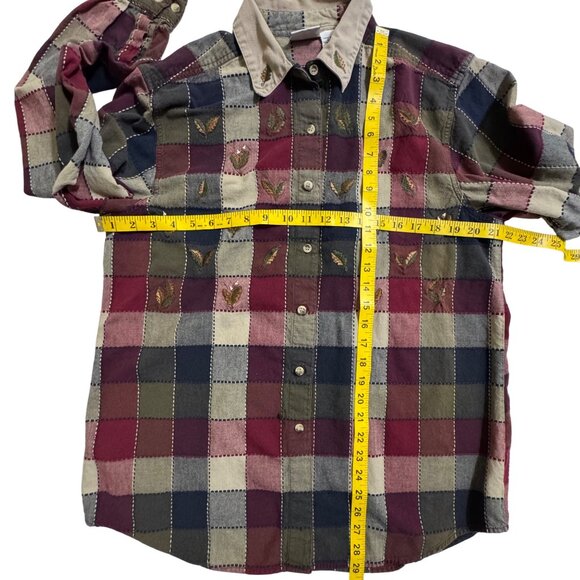 Bobbie Brooks Womens Fall Shirt Embroidered Leaves Long Sleeve Size XL/16-18 - Picture 8 of 12